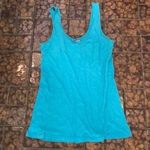 Bright blue tank with pocket